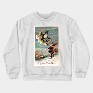 Victorian New Year Gnomes Greeting Crewneck Sweatshirt